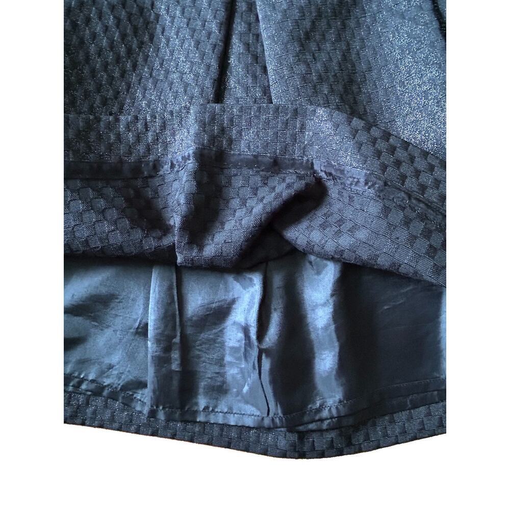 Kate Spade Metallic Jaquard Pleated Mini Skirt Sz 6 Black Shimmer Holiday Party - Picture 8 of 11
